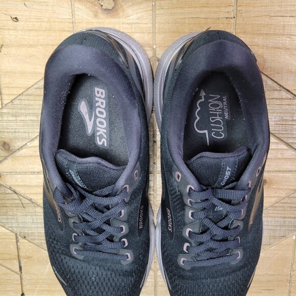 Brooks Ghost 15 Womens Size 8D WIDE Black Silver Athletic Running Shoes Sneakers - Picture 10 of 11